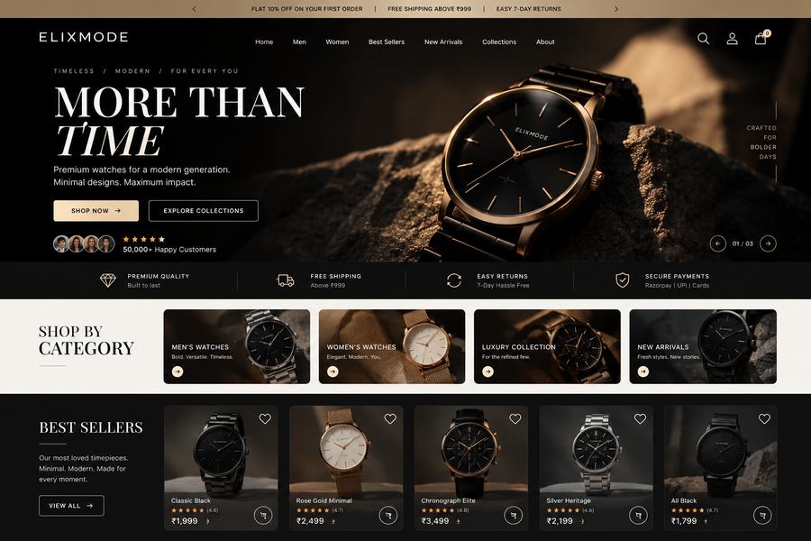 Elixmode watches theme